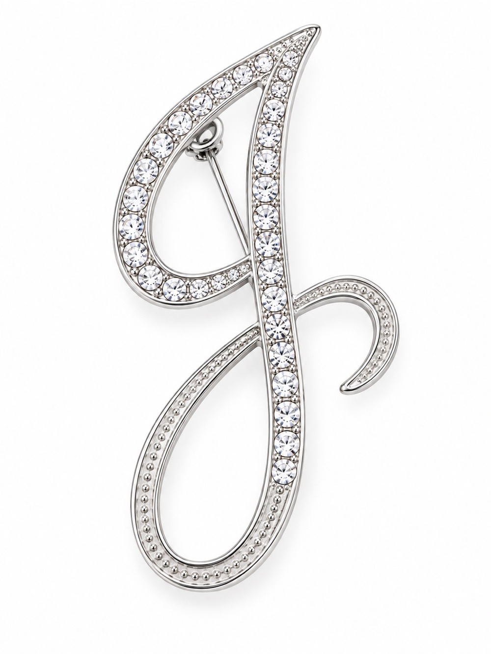 Cursive “J” brooch